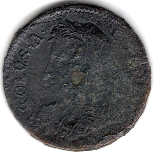 1684 tin farthing charles - tin,