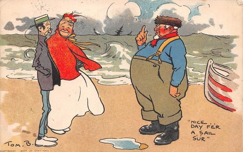 Postcard comic tom browne - postcard,