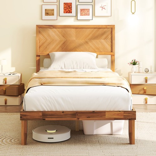 Single size wooden bed - size, frame