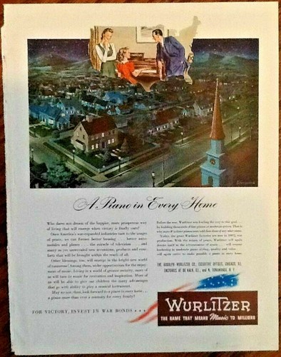 Wurlitzer jukebox piano 1940s