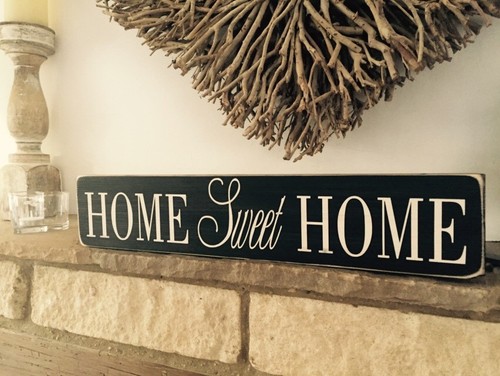 Home sweet sign plaque - home,