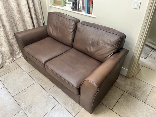 Brown leather seat - m&s, sofa