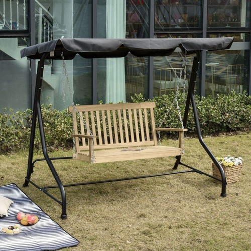 Outsunny wooden seater swing - wooden,