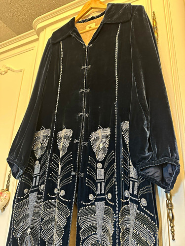 Noa silk velvet - silk, blue