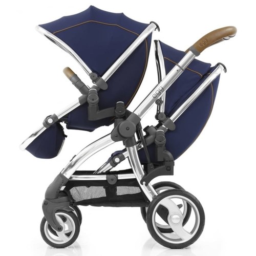 Blue double egg stroller used - blue,