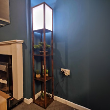 Tall Floor Lamp Rustic Reading Lamp 3 Tier Storage Shelf Home Office Living Room