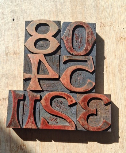 Vintage wooden letterpress - wooden,