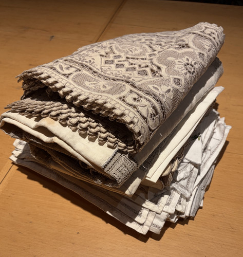 Selection vintage linen - selection, of