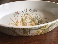 French Large Oval Serving Dish by Pillivuyj White Porcelain Vintage