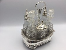 STERLING SILVER CRUET SET BY ANDREW FOGELBERG MASTER SILVERSMITH TO PAUL STORR