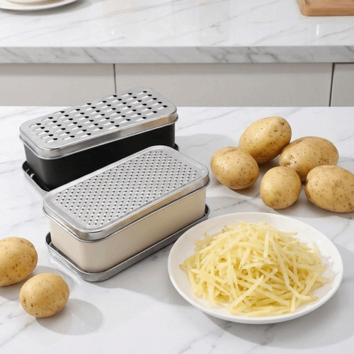 Stainless steel cheese grater - cheese,