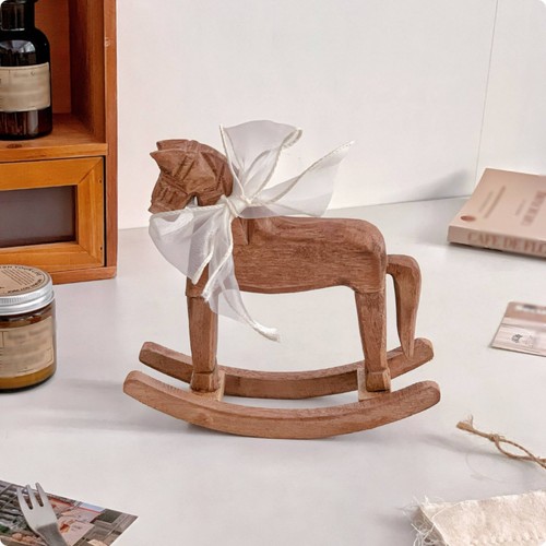 Wooden rocking horse compact - wooden,
