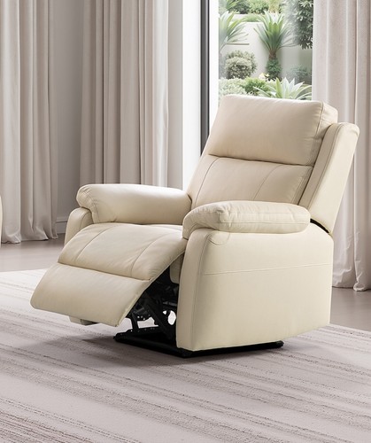 Cream italian leather manual - leather,