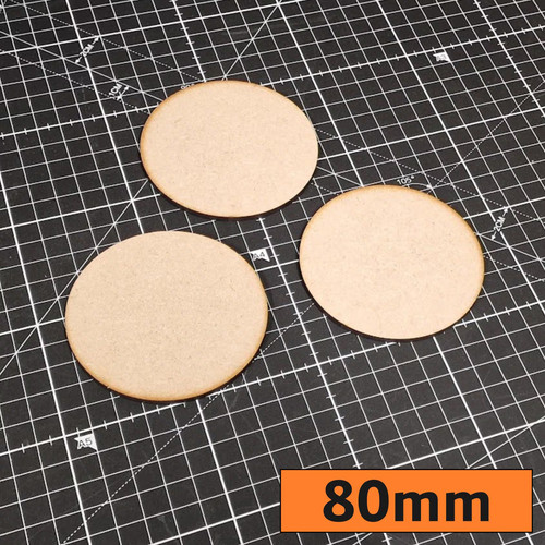 80mm round mdf bases - mdf, 3mm