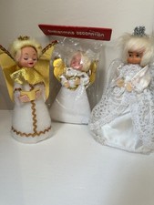 3 Retro Christmas Tree Fairy Dolls