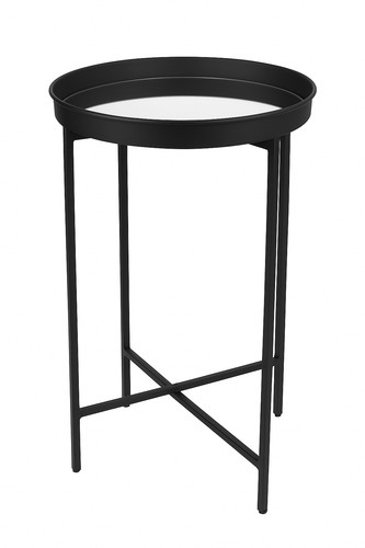 Modern round black metal side - black,