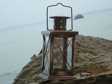 Ships Lamp Rectangular Copper Lantern - Port Side starboard Masthead Light Glass