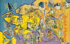 Lake district map card. places 