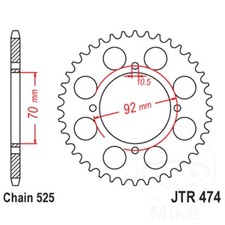 JT Rear Sprocket 48 Tooth 525