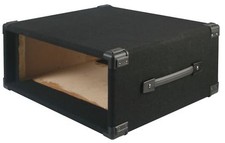 Pulse 4U Carpet Covered 19" Wooden MDF Rack Mount Amp Effects Sleeve Case Black