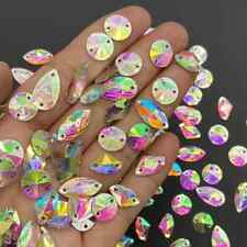 100 pcs Mix AB Clear Sew On