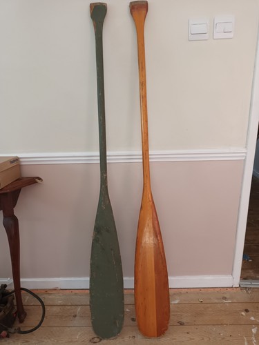 Used wooden boat oars one - used,