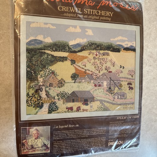 Grandma moses crewel stitchery - moses,