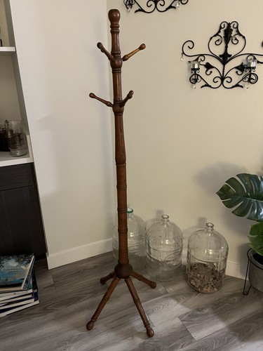 Antique wood coat rack - wood,