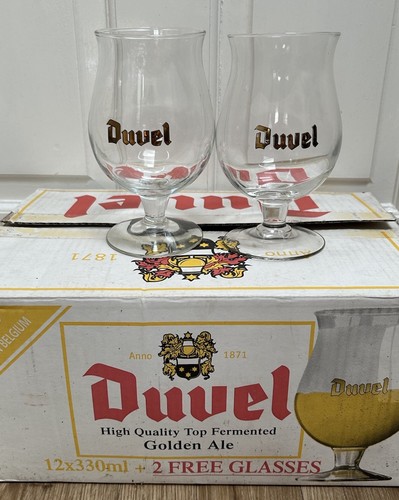 Duvel glasses glass gold - glasses,