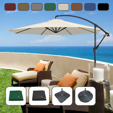 3M Garden Banana Parasol Sun Shade Outdoor Patio Umbrella Cantilever Crank Base