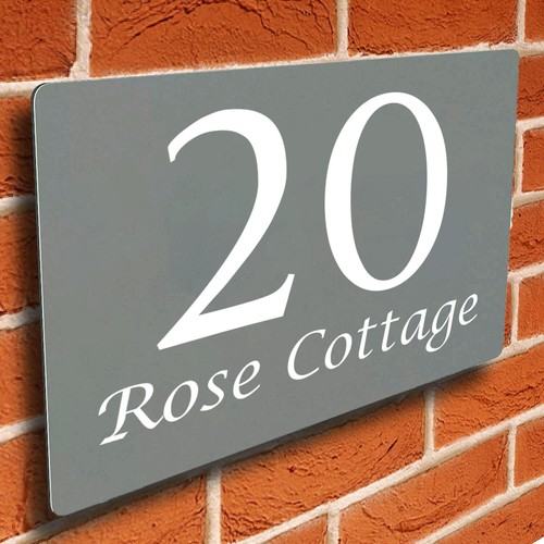 Modern house number plaques - house,