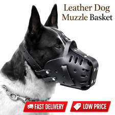 Leather Dog Muzzle Basket