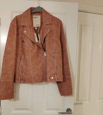 River Island Stunning Pink Faux Leather  Biker Jacket.BeautifulRRP£65.