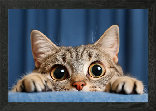 Curious cat with big eyes - curious,