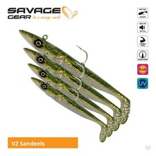 Savage Gear Saltwater Sandeel V2 Lures - Bass Wrasse Cod Pollock Sea Fishing