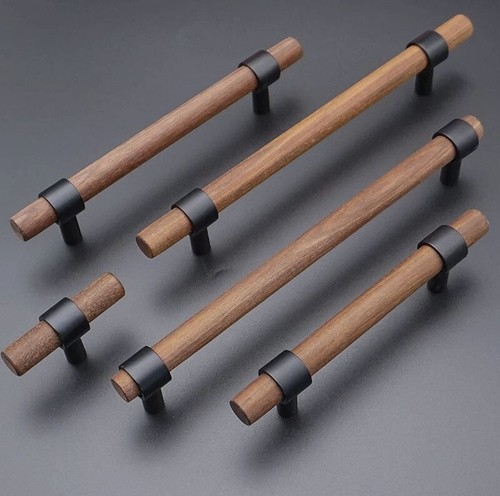 Walnut black drawer pulls - black,