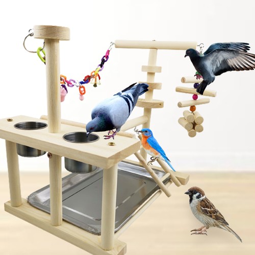 Wood parrot playstand gym - wood,