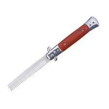 Pocket Switchblade Comb Wood