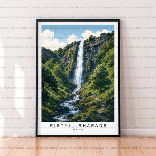 Pistyll rhaeadr wales unframed - pistyll,