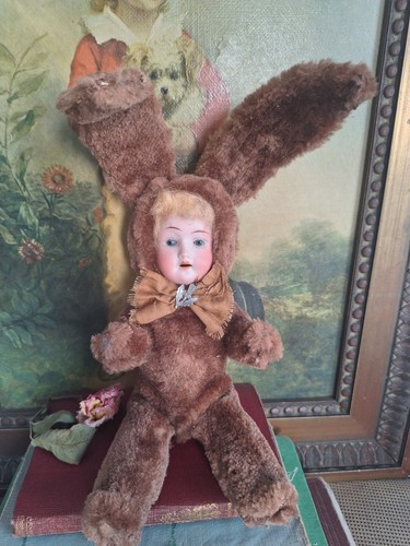 Antique bisque head rabbit - bisque,