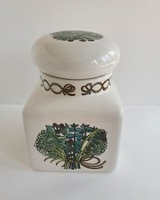 Taunton Vale Pottery Large Retro Lidded Jar  Bouquet Garni Pattern