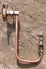 Antique Brass Gas Wall Light Lamp Sconce Victorian. Stamped SM Gas Co.