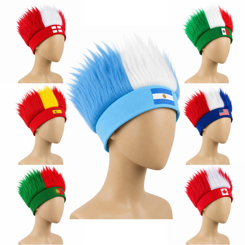 2026 country flag fan - flag, wig