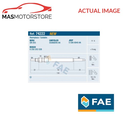Engine glow plug fae - plug, for