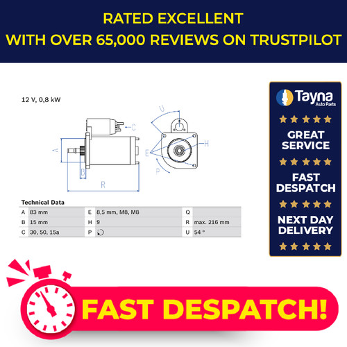 Starter motor fits - motor, vw