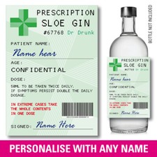 Personalised SLOE GIN VODKA