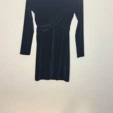 Topshop Black Velvet Dress, Mini, With Long Sleeves, Size S