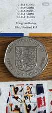 OLD STYLE BAILIWICK OF JERSEY SHIELD 1980 50p COIN CIRCULATED CONDITION