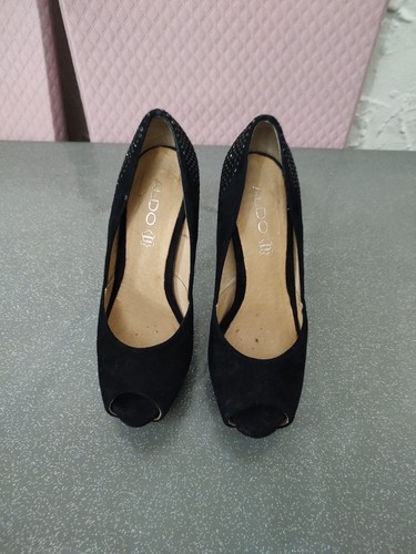 Women aldo black suede high - black,