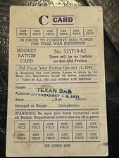 1944 WWII "Nookey" Ration Card